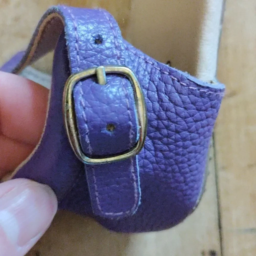 Monkey Feet Sandals Purple Braided Size 2 To 3 Years Spring Easter Leather